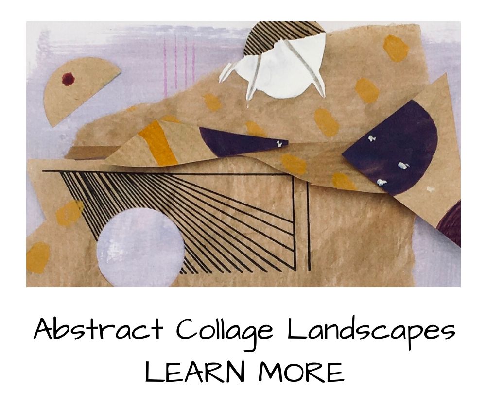 how to make abstract collage landscapes online class with Chrissie Richards