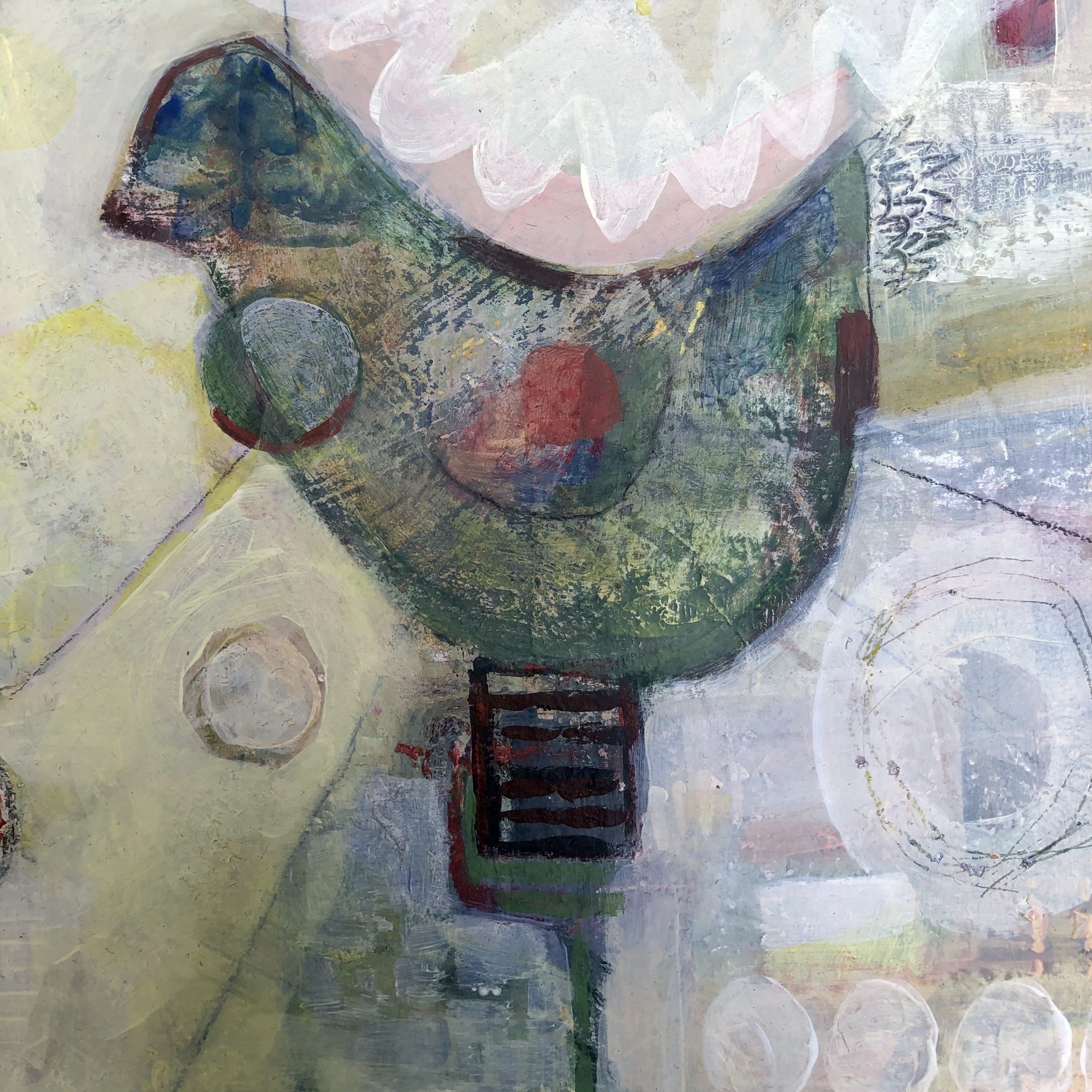 The Place Where Birds Used to Sing - Mixed Media on Board - 30 x 30 cm  - £240 painting by Chrissie Richards
