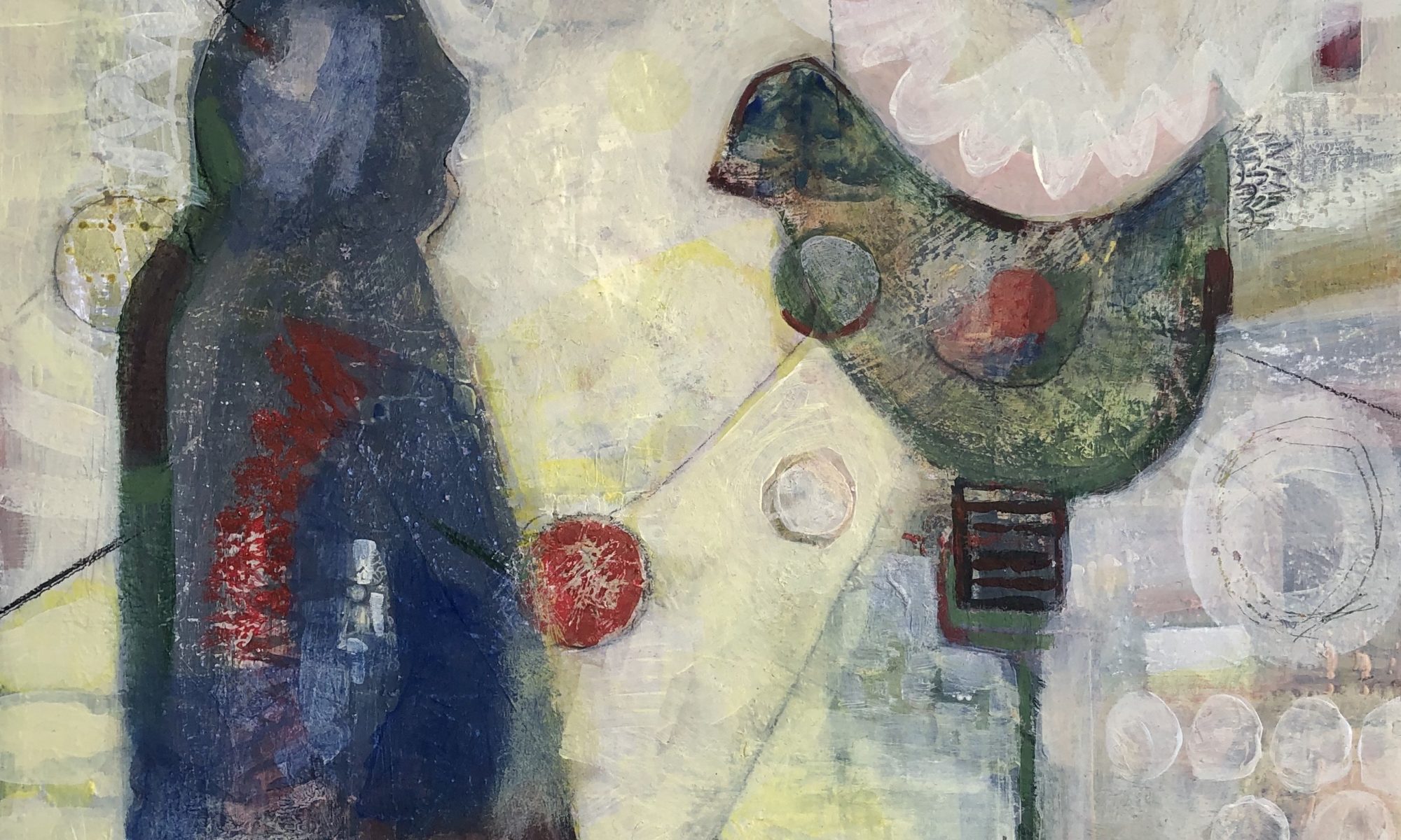 painting by Chrissie Richards The Place Where Birds Used to Sing - Mixed Media on Board - 30 x 30 cm - £240