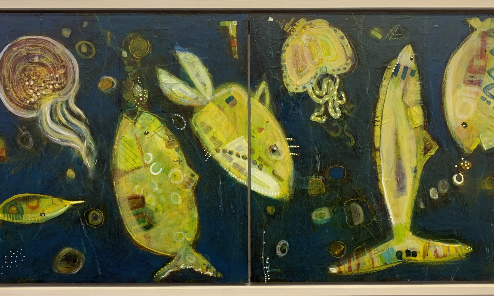 painting of fish under the North Sea