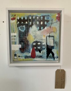 Which Door Leads to Happiness? - mixed media on canvas - 20 x 20 cm