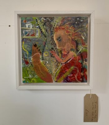 I am the Fish and the Fish is Me - mixed media on canvas - 20 x 20 cm