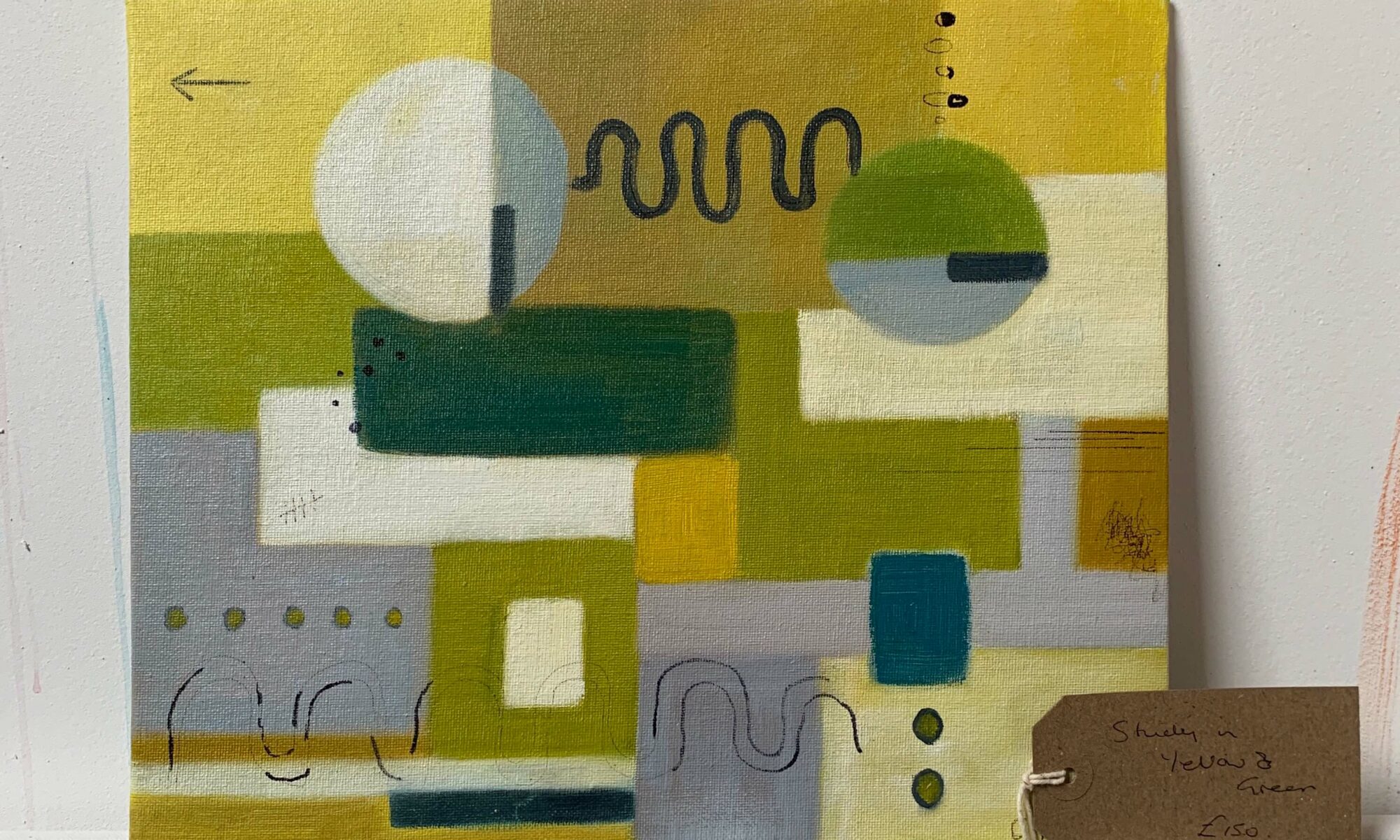 Study in Yellow and Green - mixed media on board