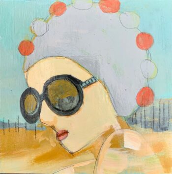 quirky swimmer in a bobble hat