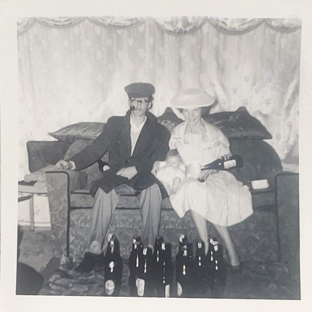 black and white photograph of man and woman
