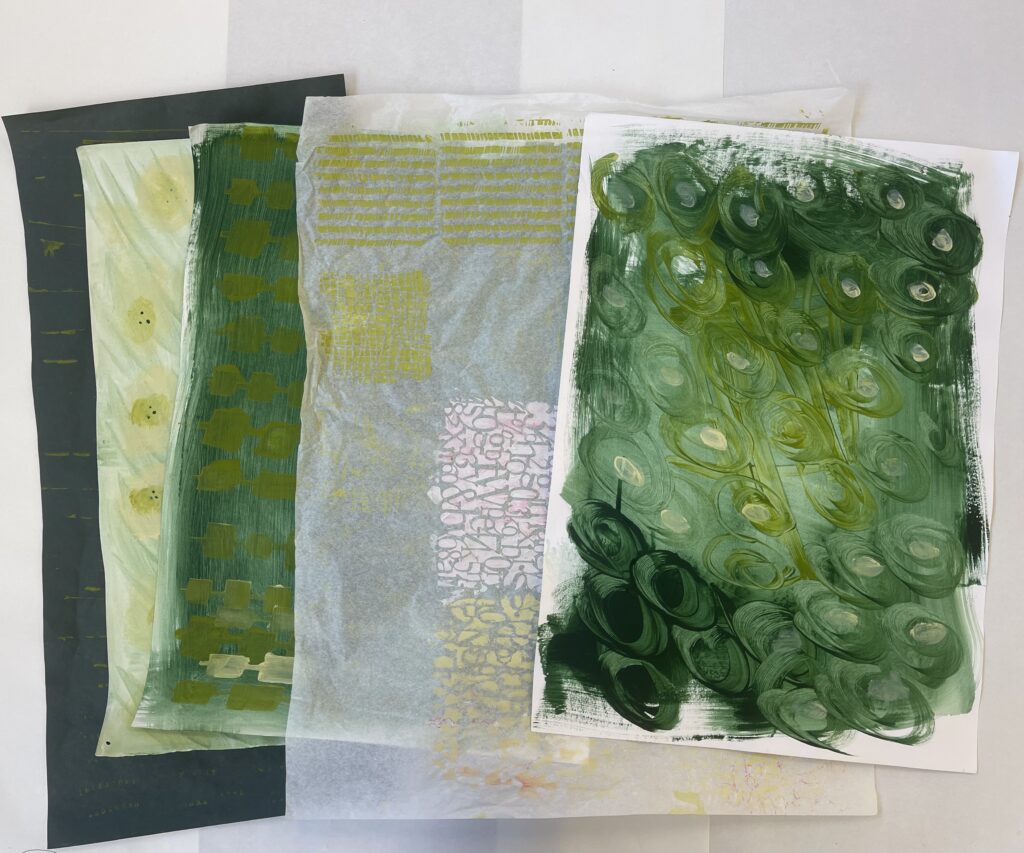 hand made collage papers