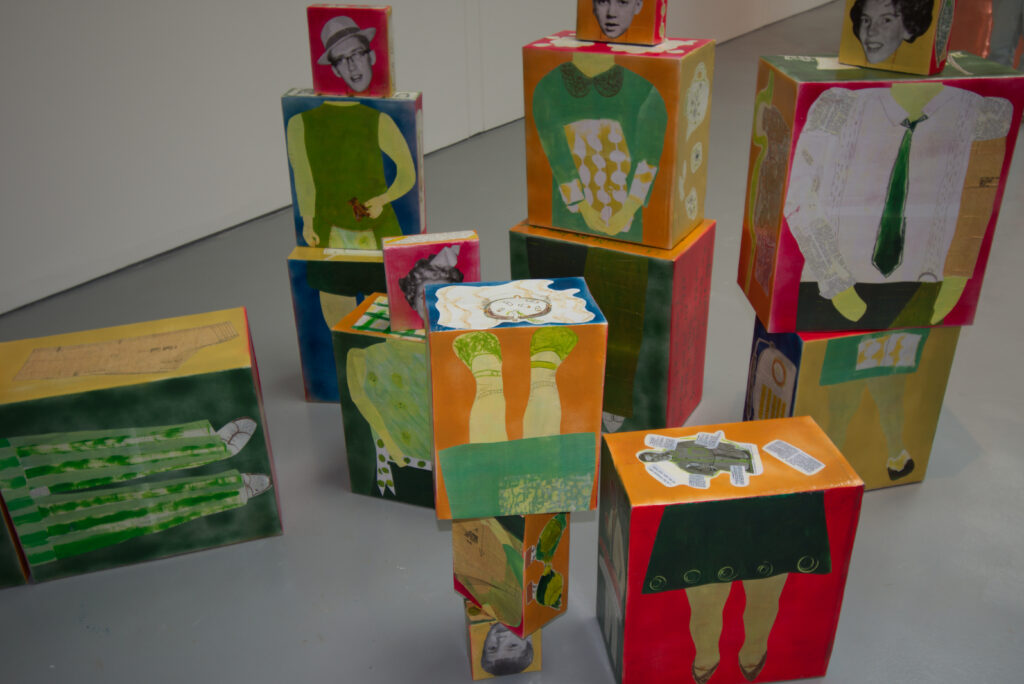 sculpture of cardboard boxes re-arranged at Henry Moore Foundation Hertfordshire