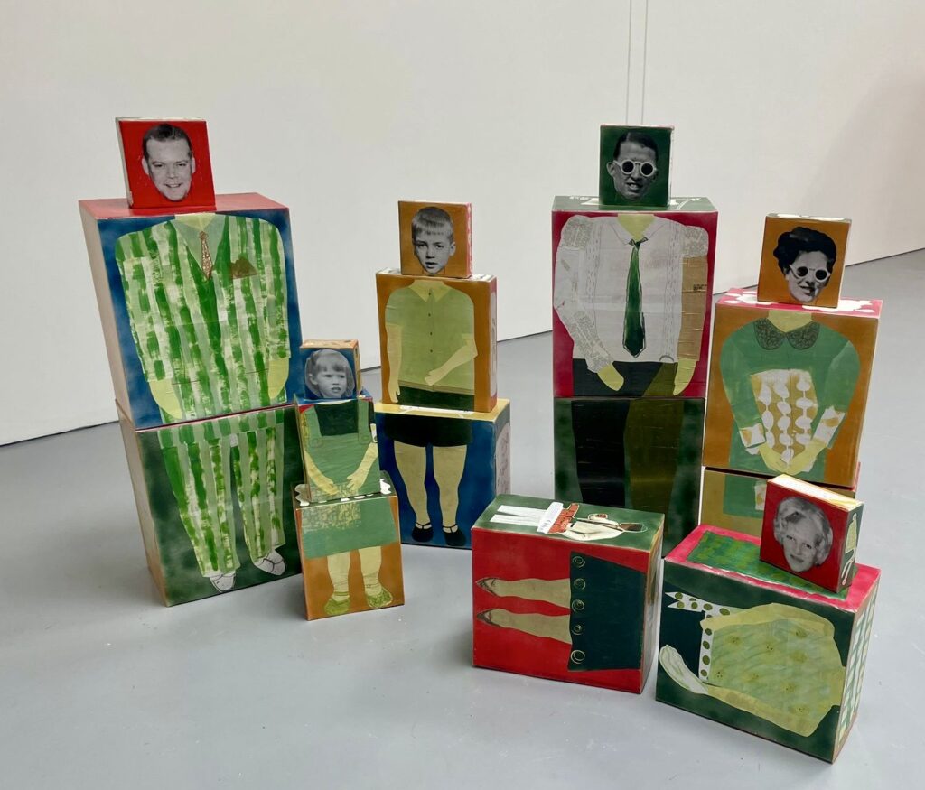 sculpture consisting of 18 cardboard boxes exhibited at Henry Moore Foundation Hertfordshire