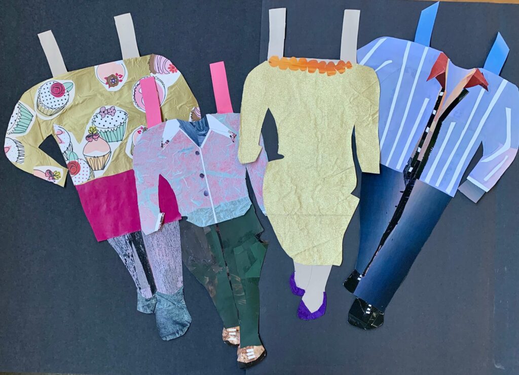 cut out paper dolls to explore identity and gender
