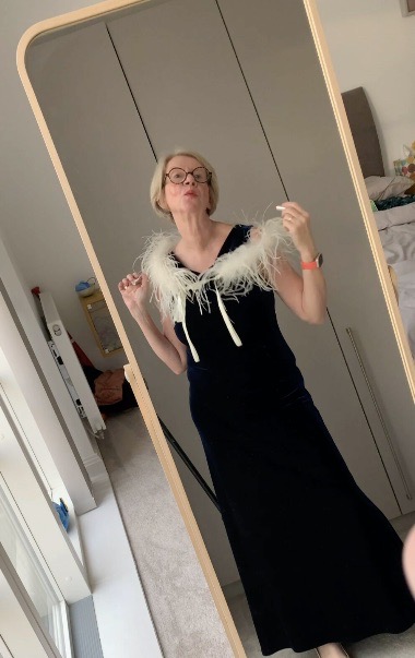 image of Chrissie Richards artist in long dress